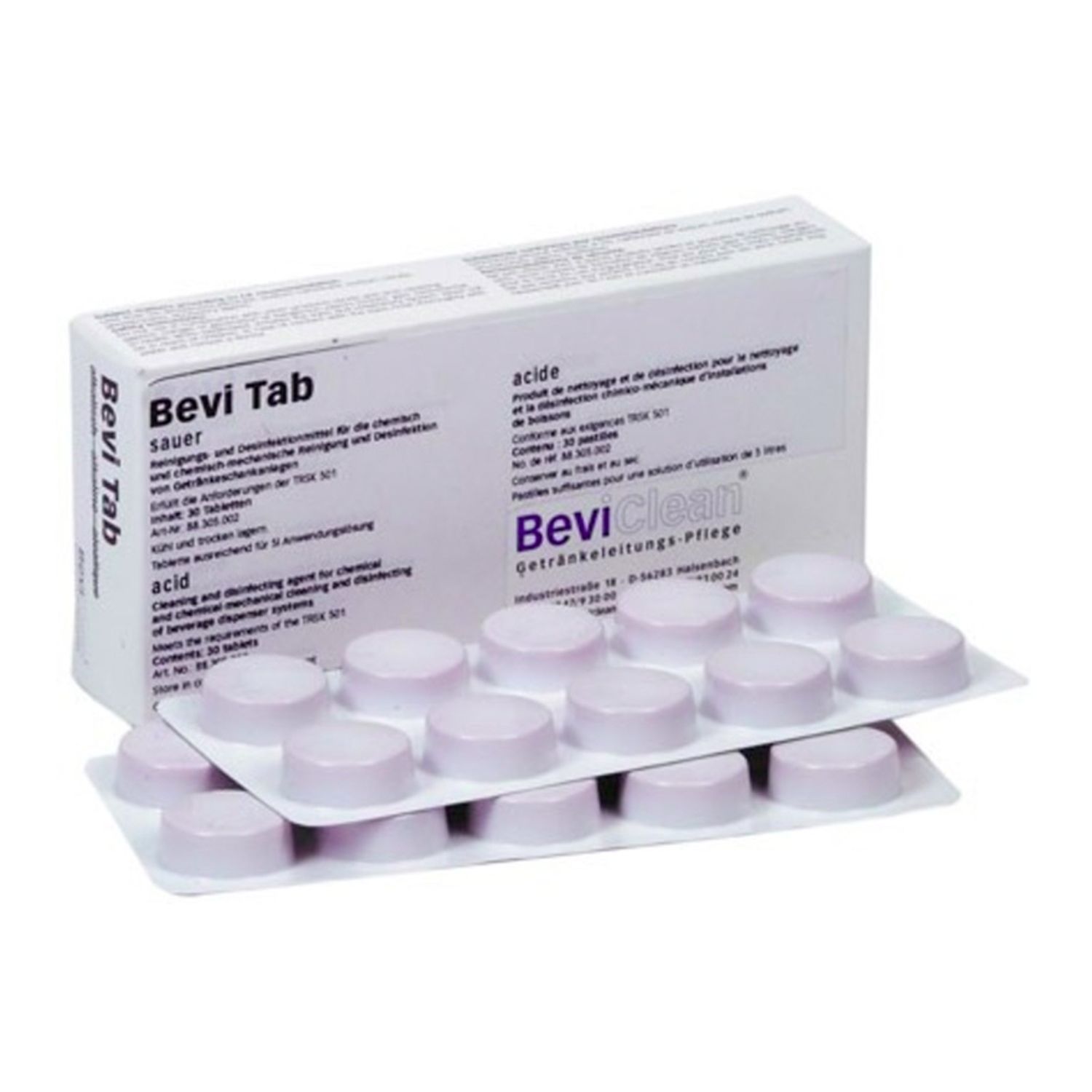 Bevi Tabs Sauer Agente limpiador - Pastillas de limpieza para líneas de bebidas, Precio por pieza