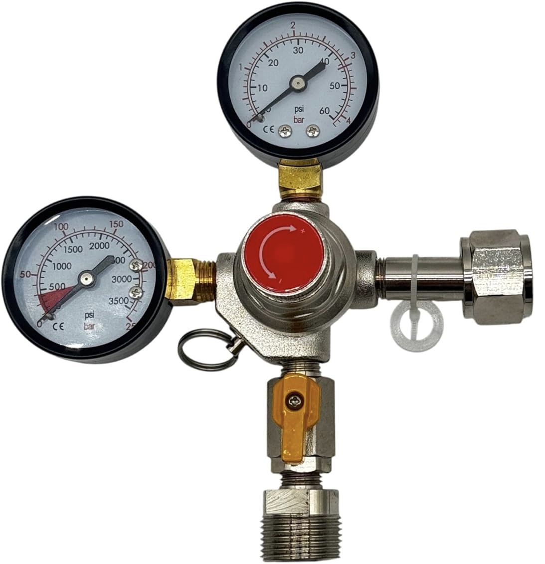 Regulador de presion, reductor de presión CO2 para dispensador de cerveza, 1-línea, 3 bar