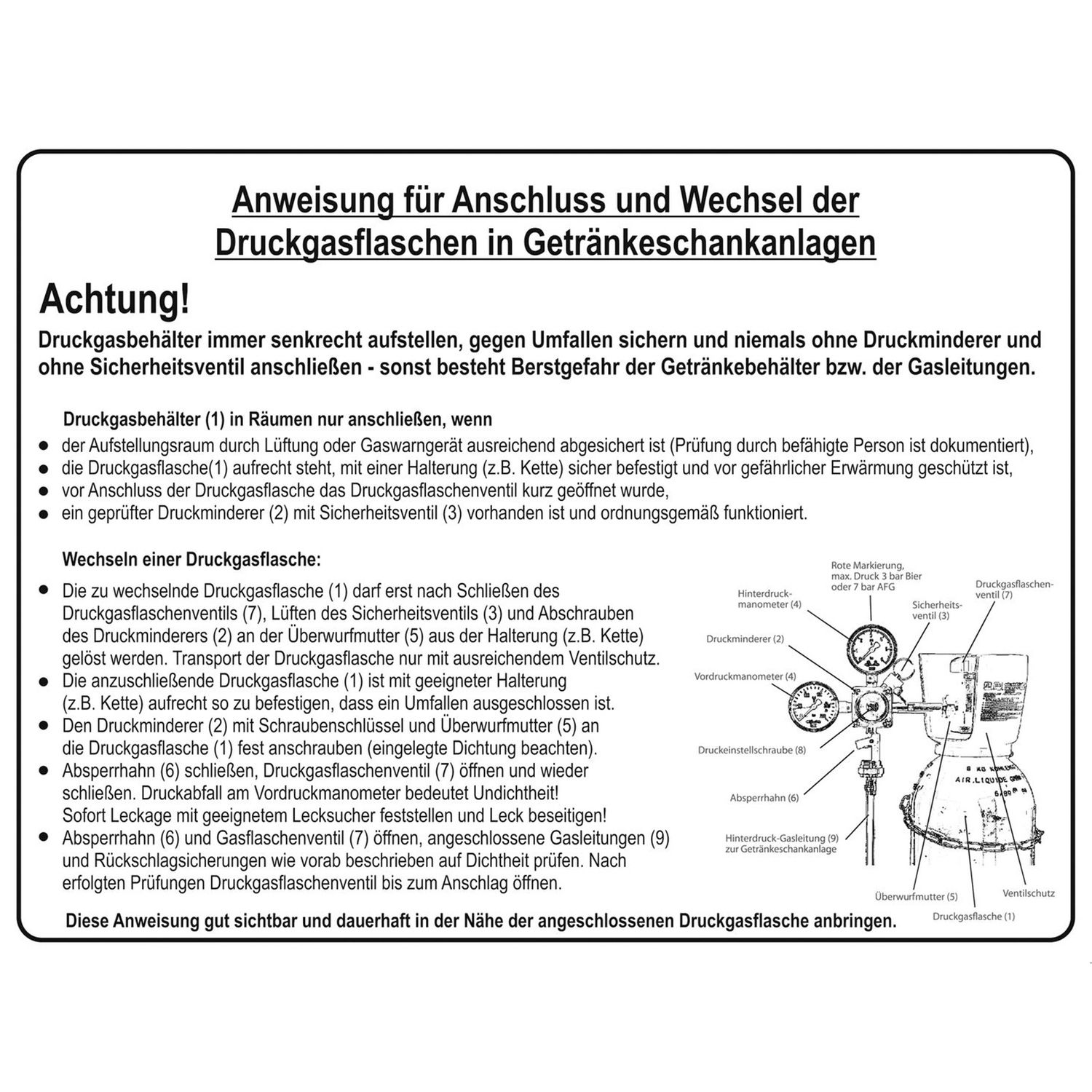 Etiqueta "Instrucciones de funcionamiento"