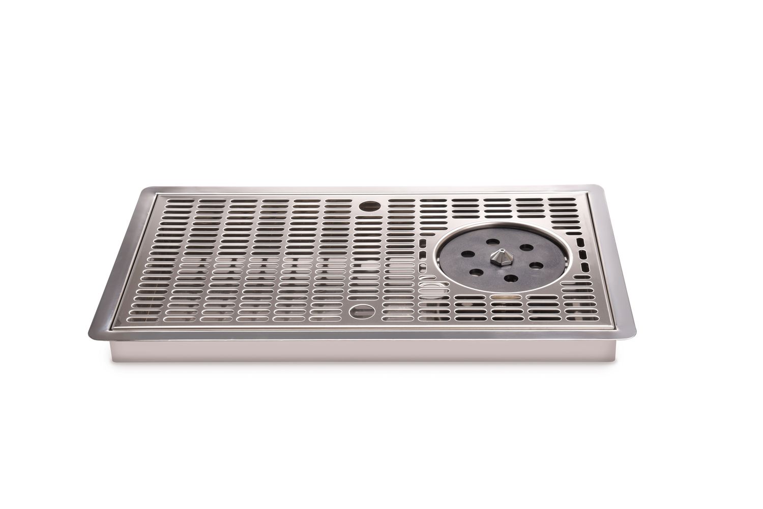 Bandeja de goteo de acero inoxidable 430x245x30 mm con ducha de vasos