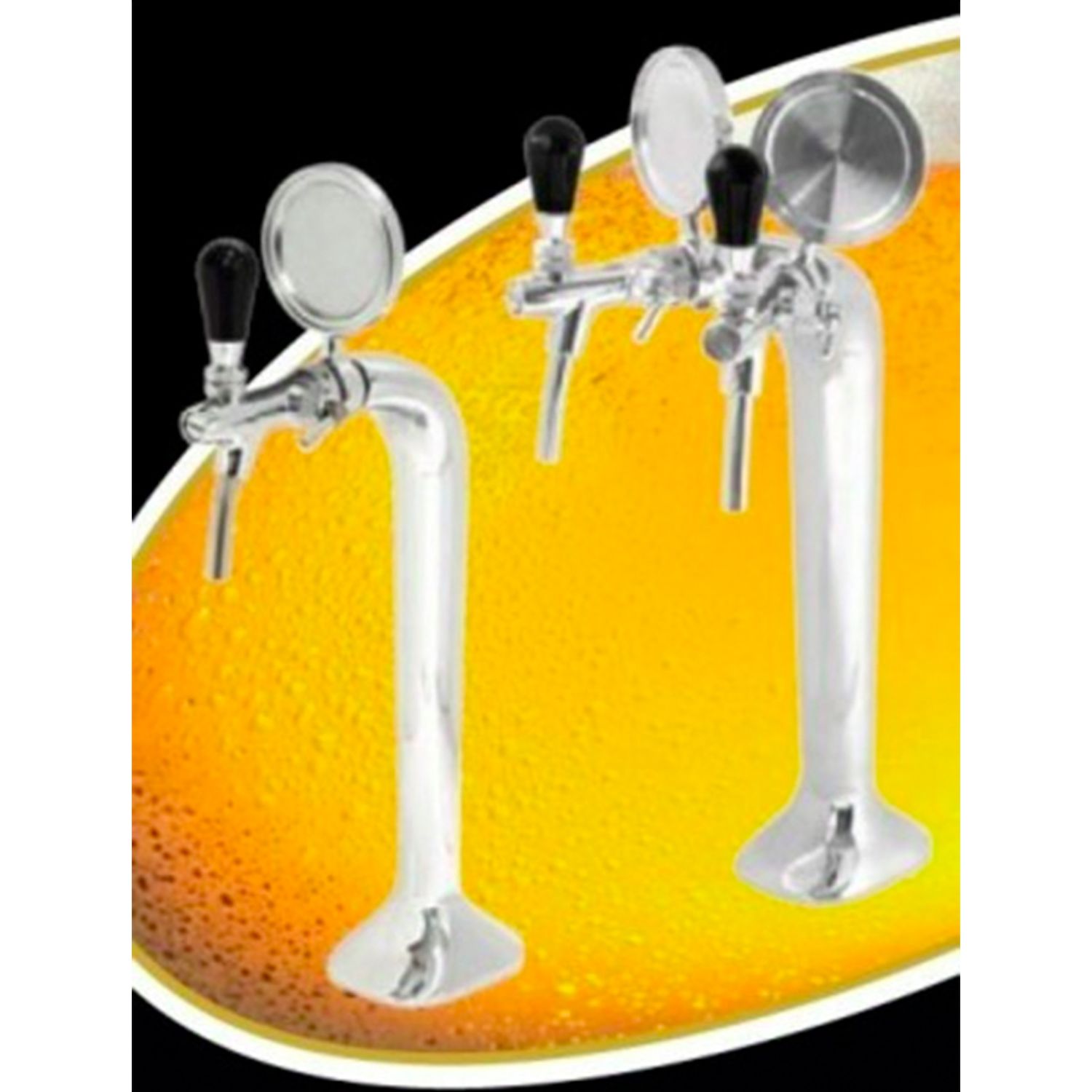 Torre, сolumna de cerveza- cromado, elegante, 2 líneas