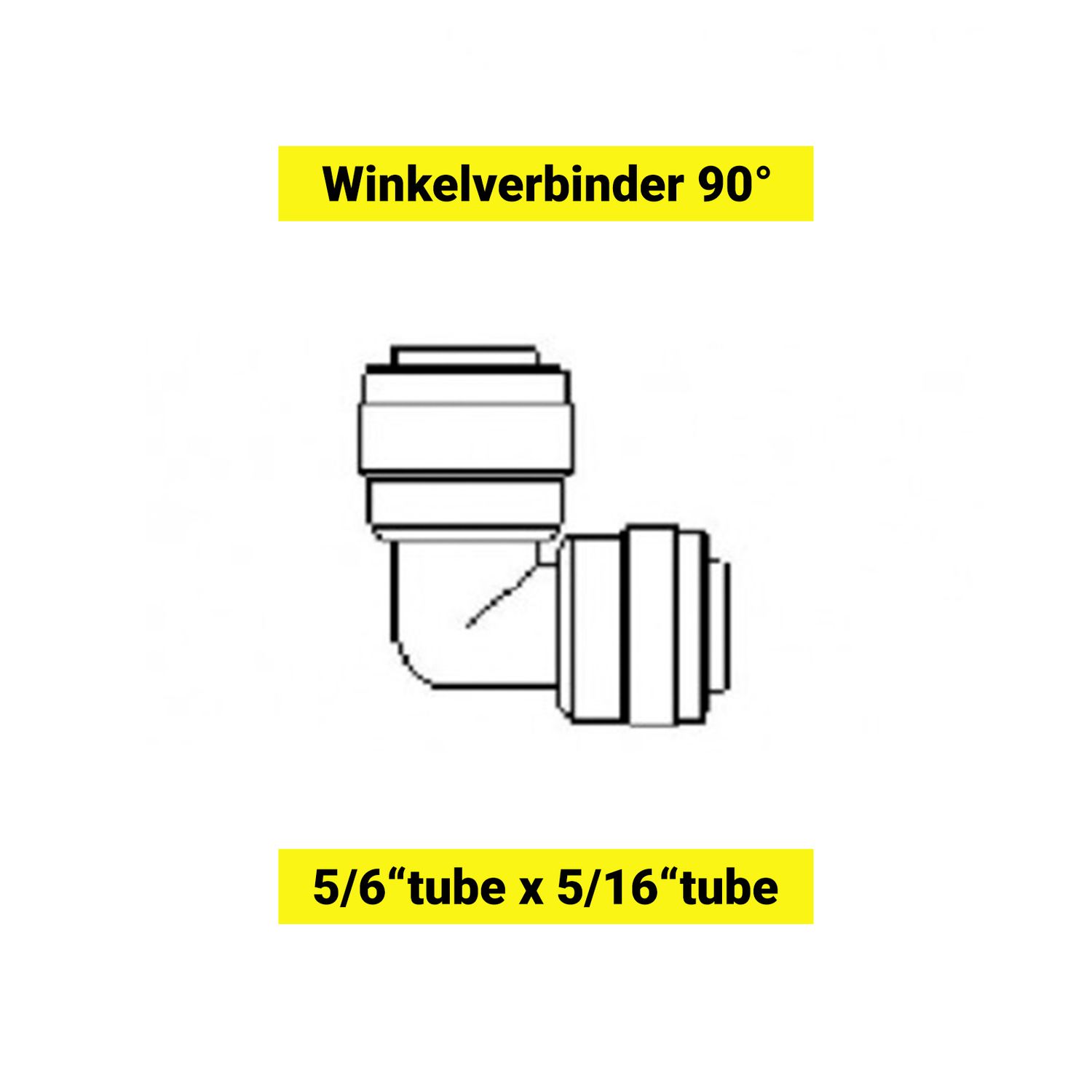 Codo de tubo, Conexion de tubo 90° - tubo 5/16" x tubo 5/16"