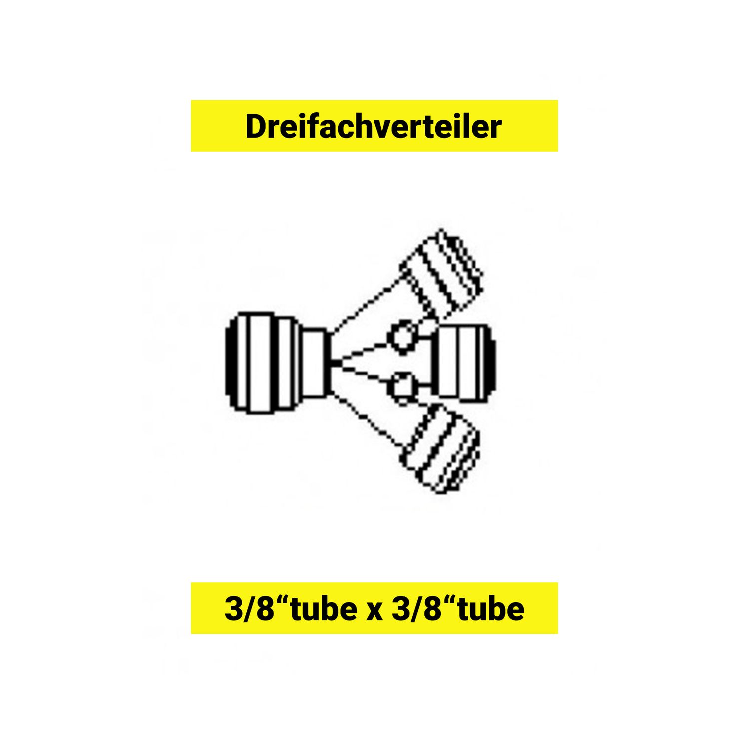 Distribuidor triple para la manguera 3/8".