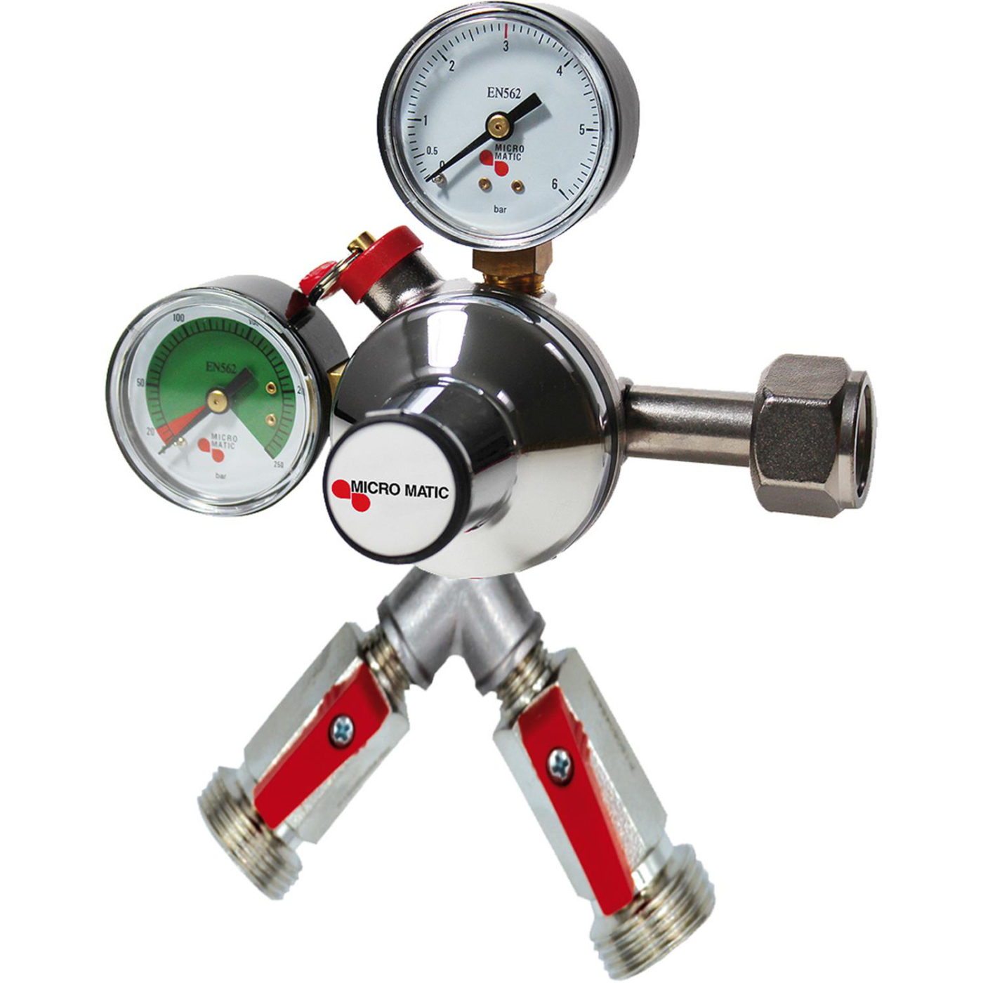 Regulador de presion, reductor de presión CO2 - Premium Micro Matic, 2-líneas