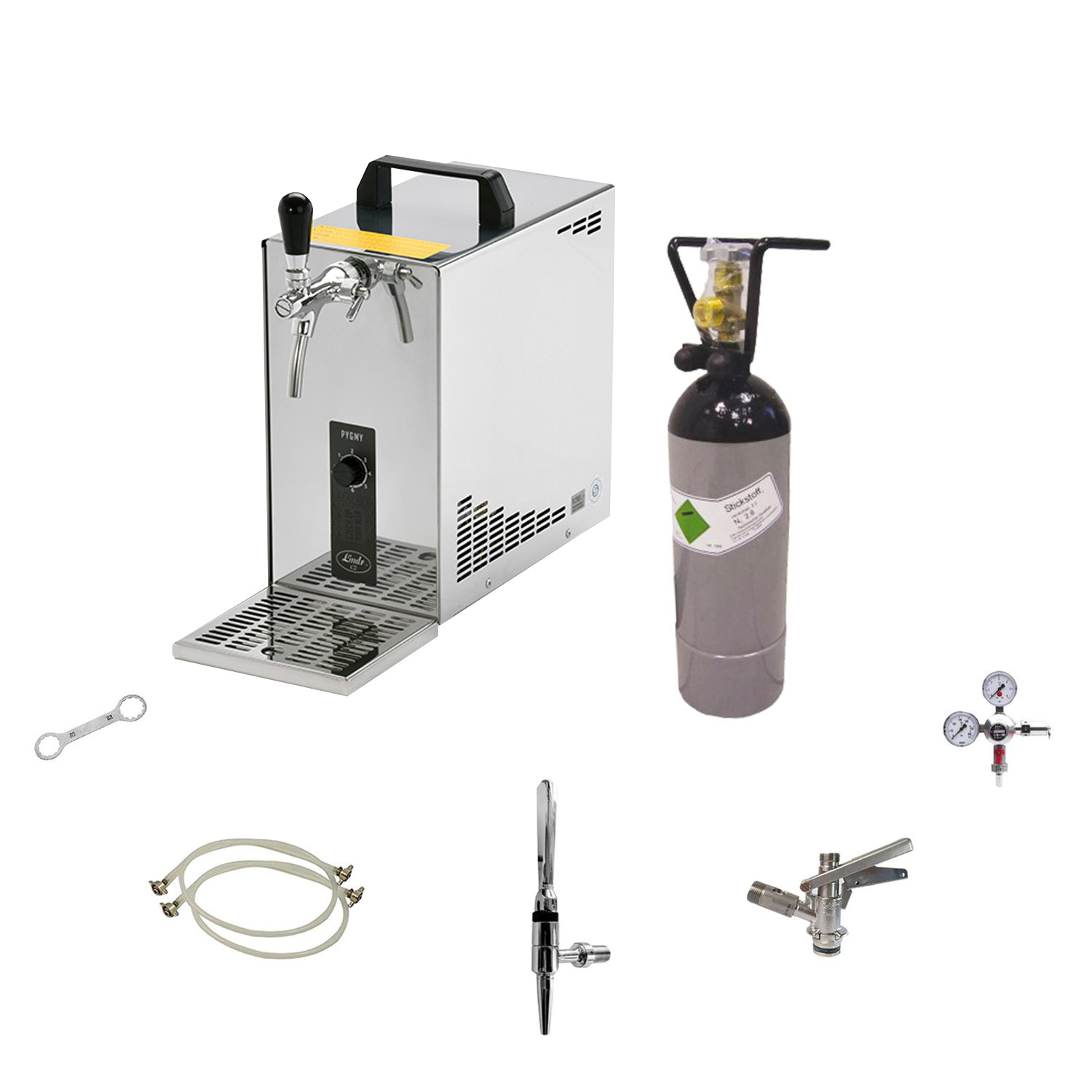 Set completo, Dispensador de cerveza Guinness , PYGMY 25, dispensador portátil para Guinness, 35 litros/h, Green Line