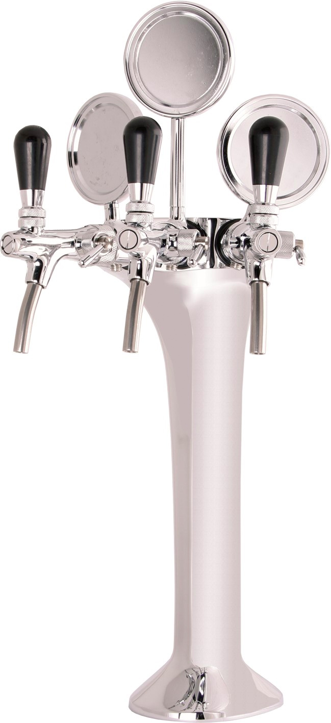 Grifo de cerveza, Tirador de cerveza - Cromo de 3 vías, elegante (Precio del paquete)