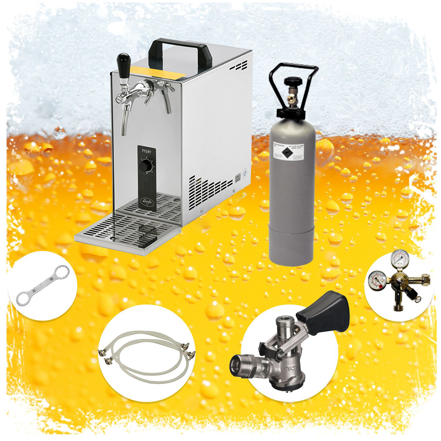 Juego completo Dispensador de cerveza, Máquina de cerveza - PYGMY 25 LE 1 línea, 30 litros/h - Green Line