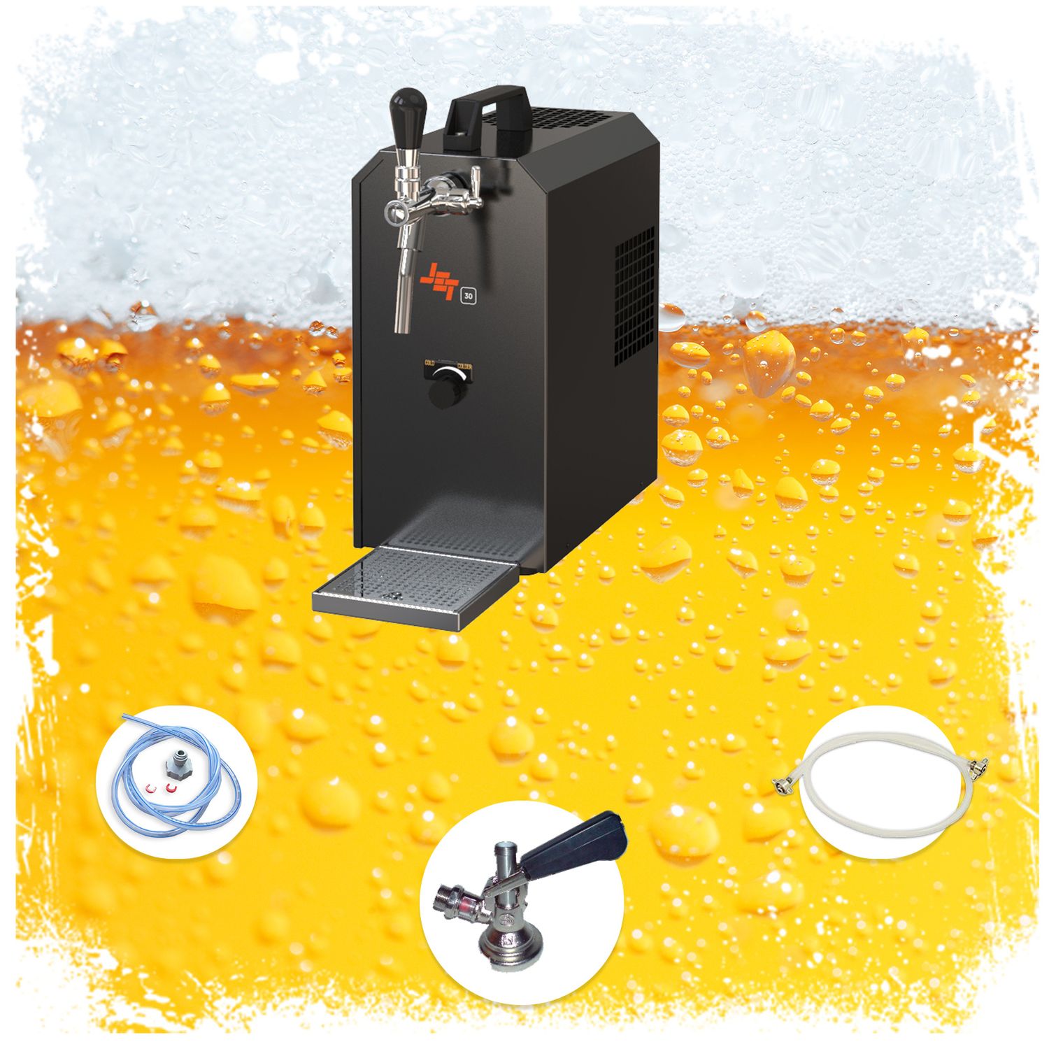 Set completo: dispensador de cerveza con compresor de aire - JET 30K, 1 línea, 30 litros/h