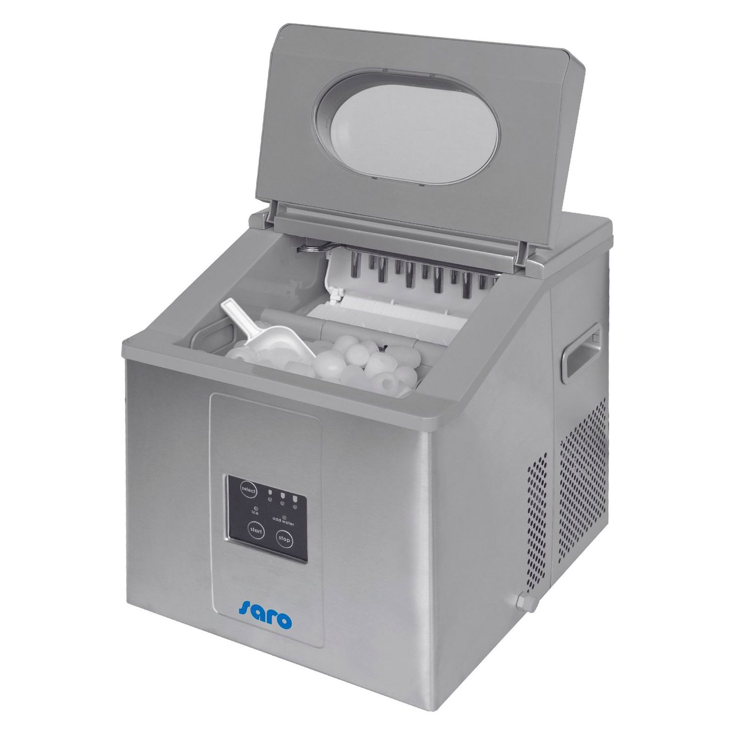 Saro Maquina de hielo - EB 15, de acero inoxidable, de gran capacidad (15 kg/24 horas)