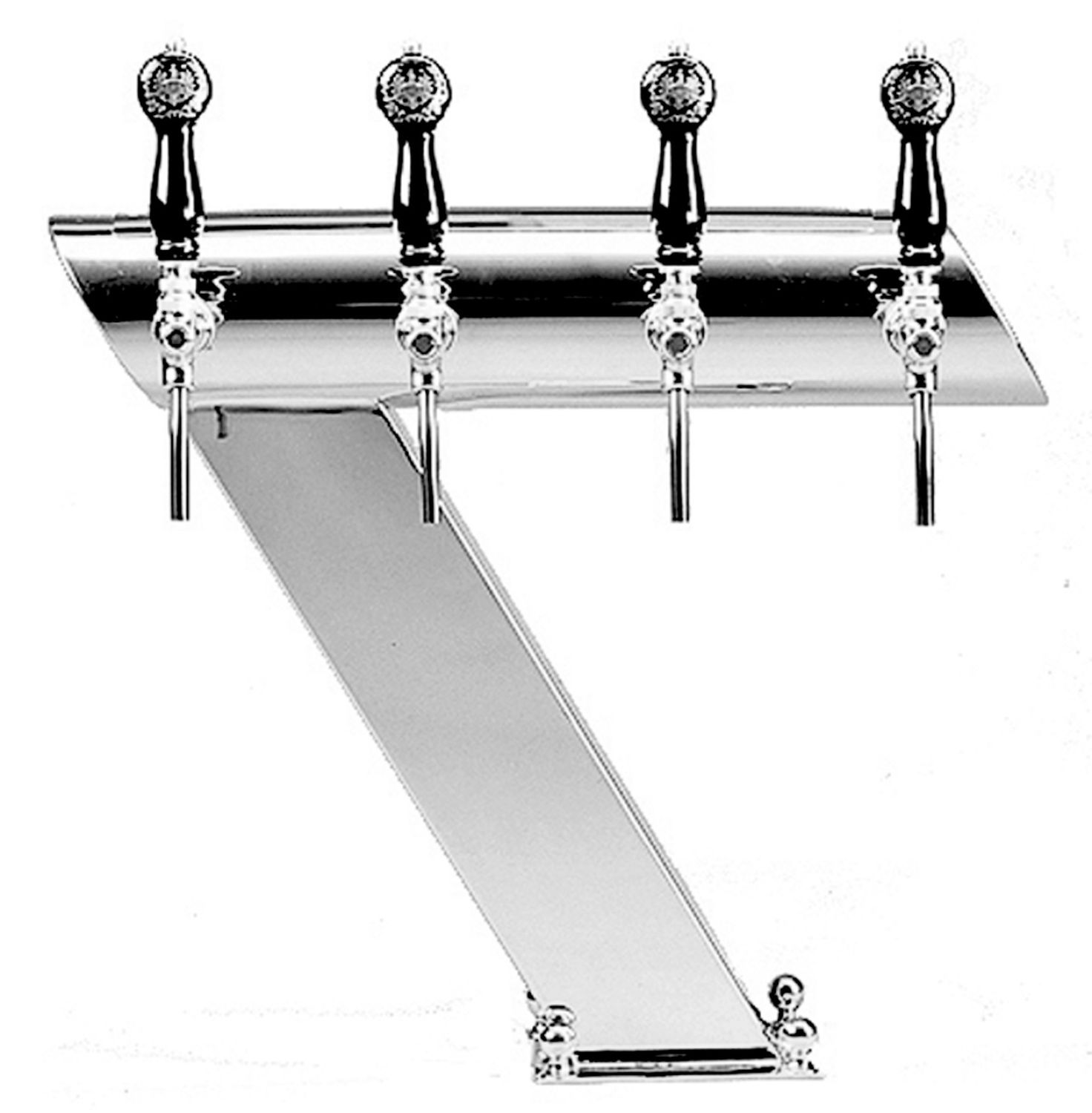 Columna de cerveza, con travesaño, acero inoxidable pulido