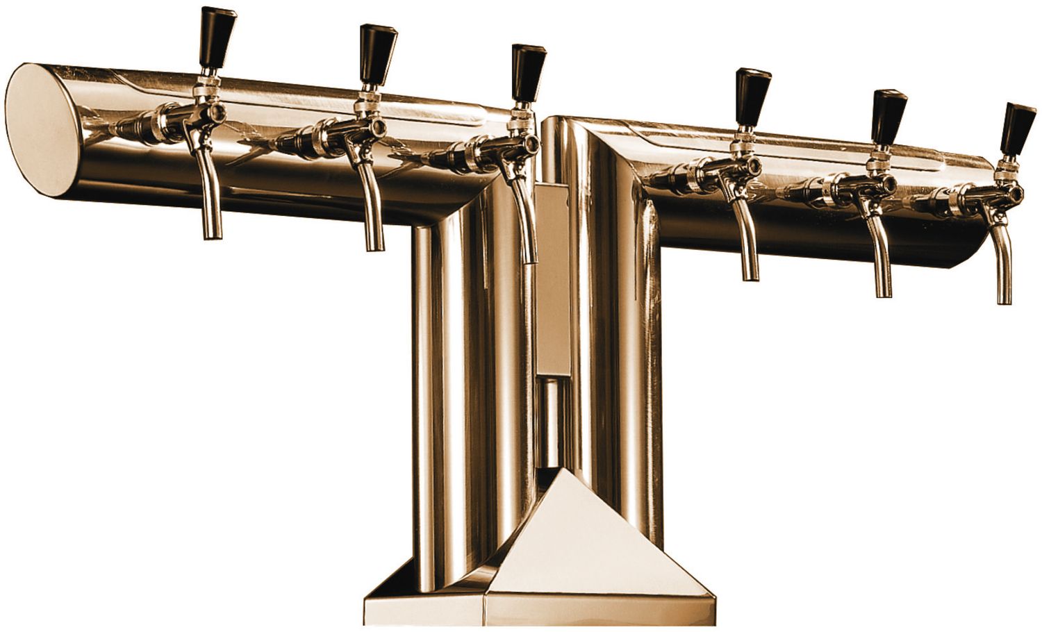 Columna de cerveza, modelo "RJ9010", cobre pulido, base CNS pulida