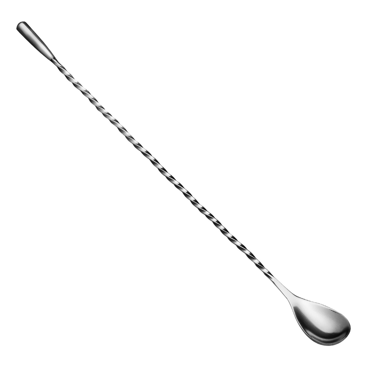 Cuchara de bar en forma de lágrima torcida con pomo de metal 31cm - acero inoxidable