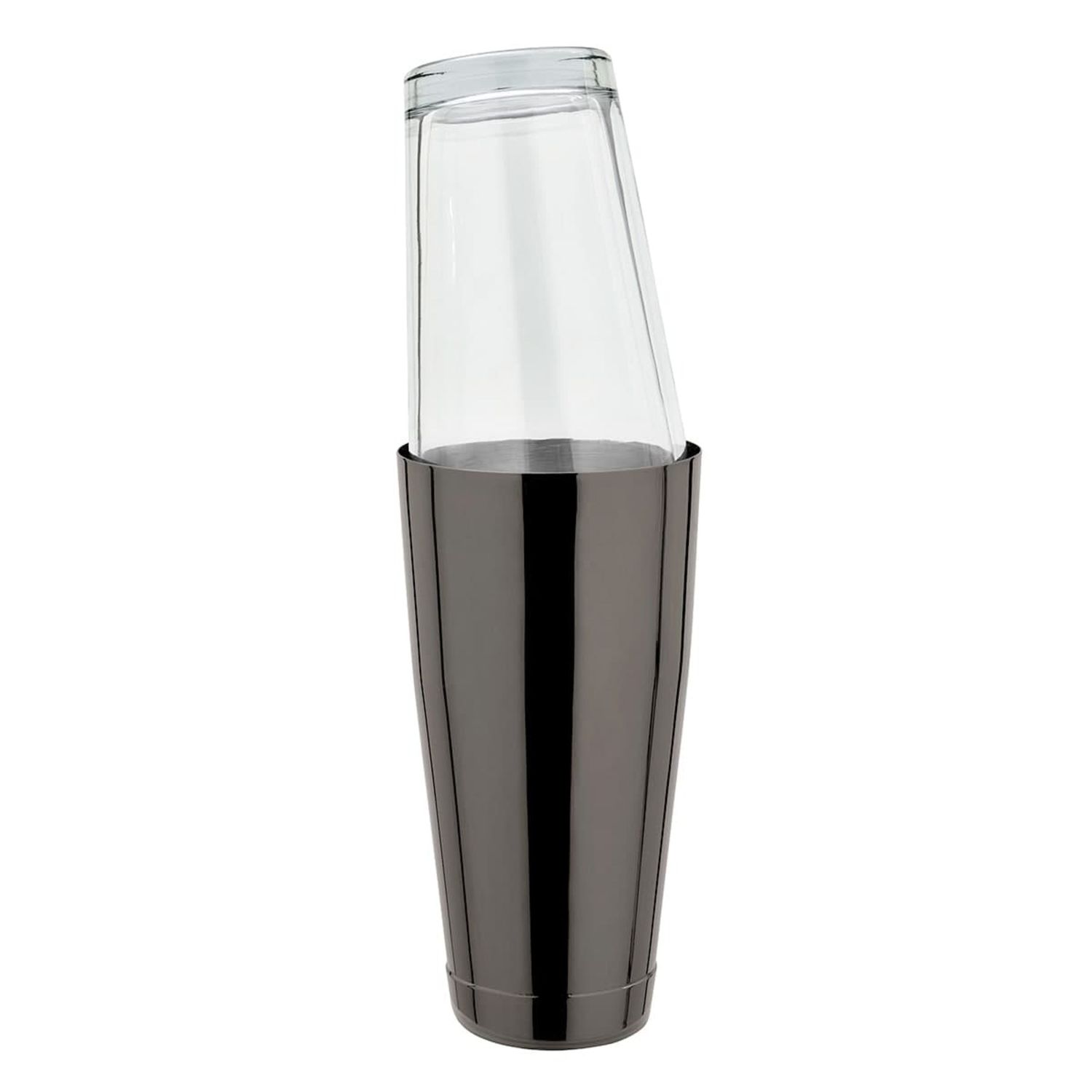 Boston Coctelera - Acero inoxidable, GMB, negro plomizo con vaso mezclador americano original, 28 oz