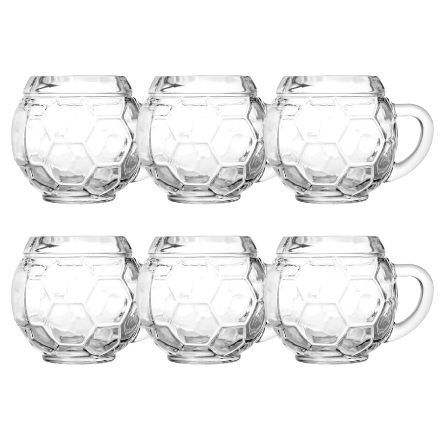 Jarra de cerveza, taza de cerveza - Juego de 6, Fútbol de 0,3 litros