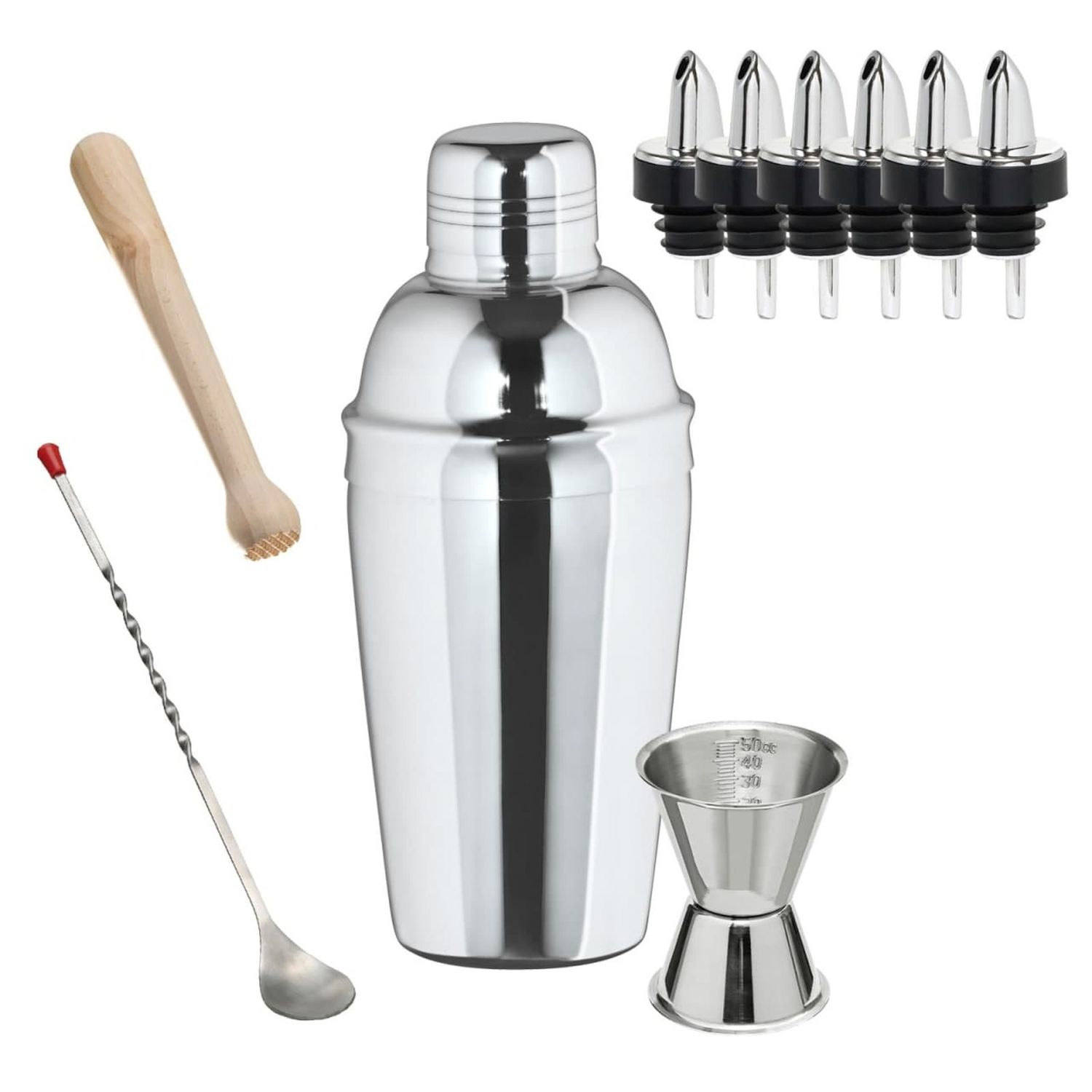 Juego de coctelera - AGITADORA DE ACERO INOXIDABLE de 3 piezas