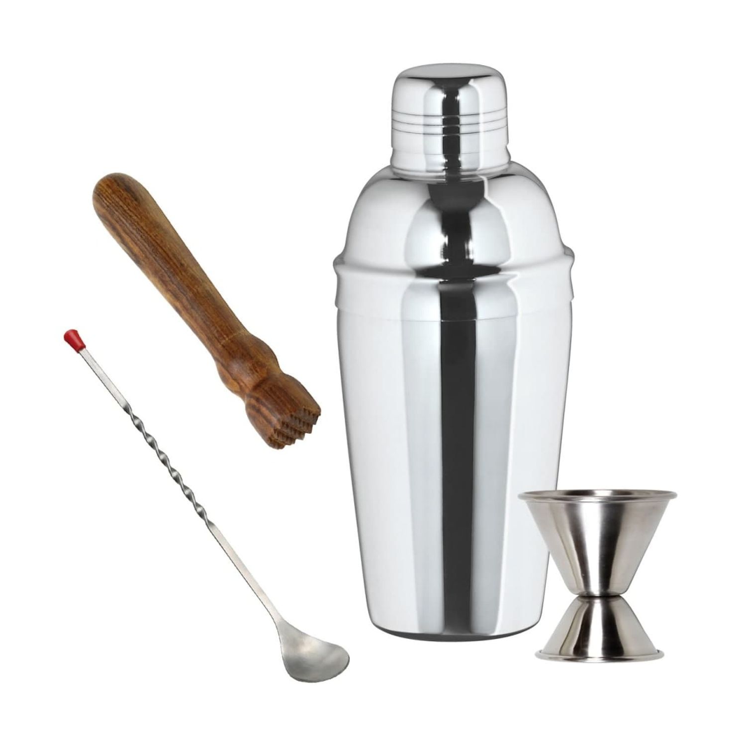 Juego de coctelera pequeño - Shaker de acero inoxidable de 3 piezas
