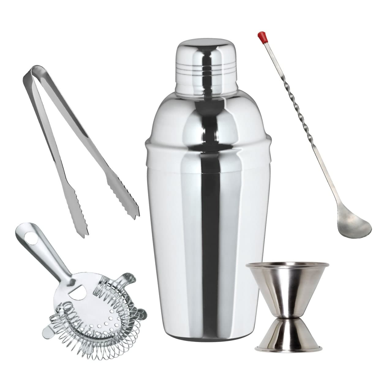 Juego de coctelera grande - Shaker de acero inoxidable de 3 piezas