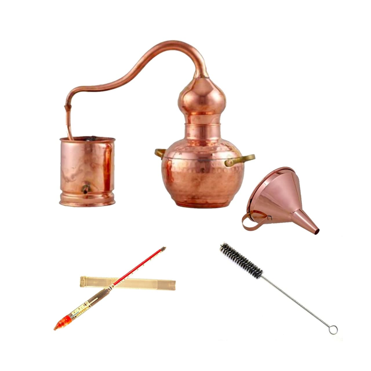 Set completo Alambique, Alquitara, Destilador de cobre 2 litros