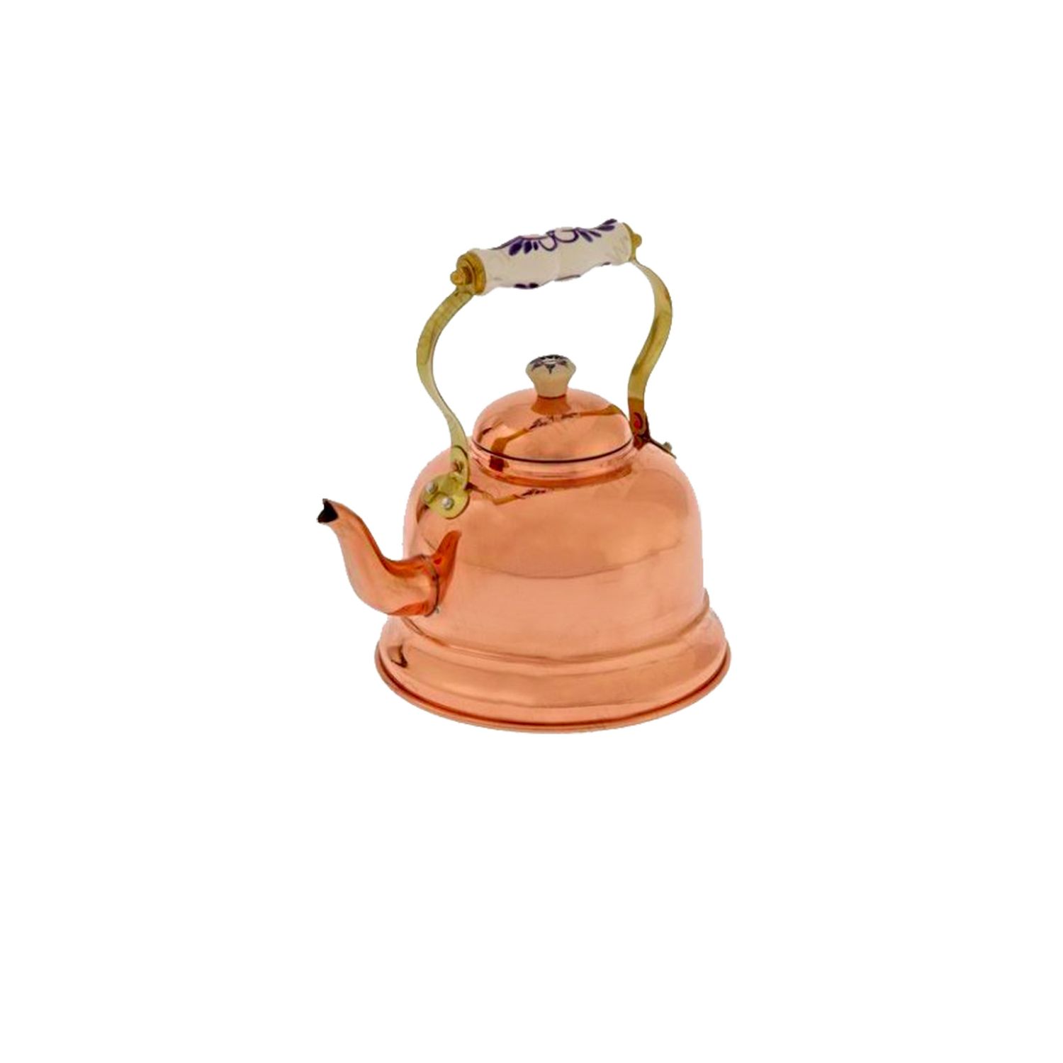 Tetera de cobre, hervidor de cobre - con mango de porcelana, 1,5L