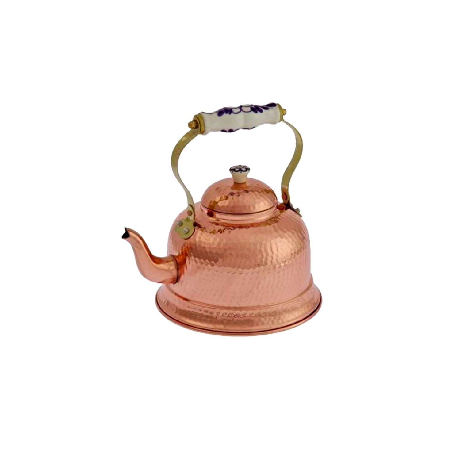 Tetera de cobre, hervidor de cobre - con mango de porcelana, 1,5L