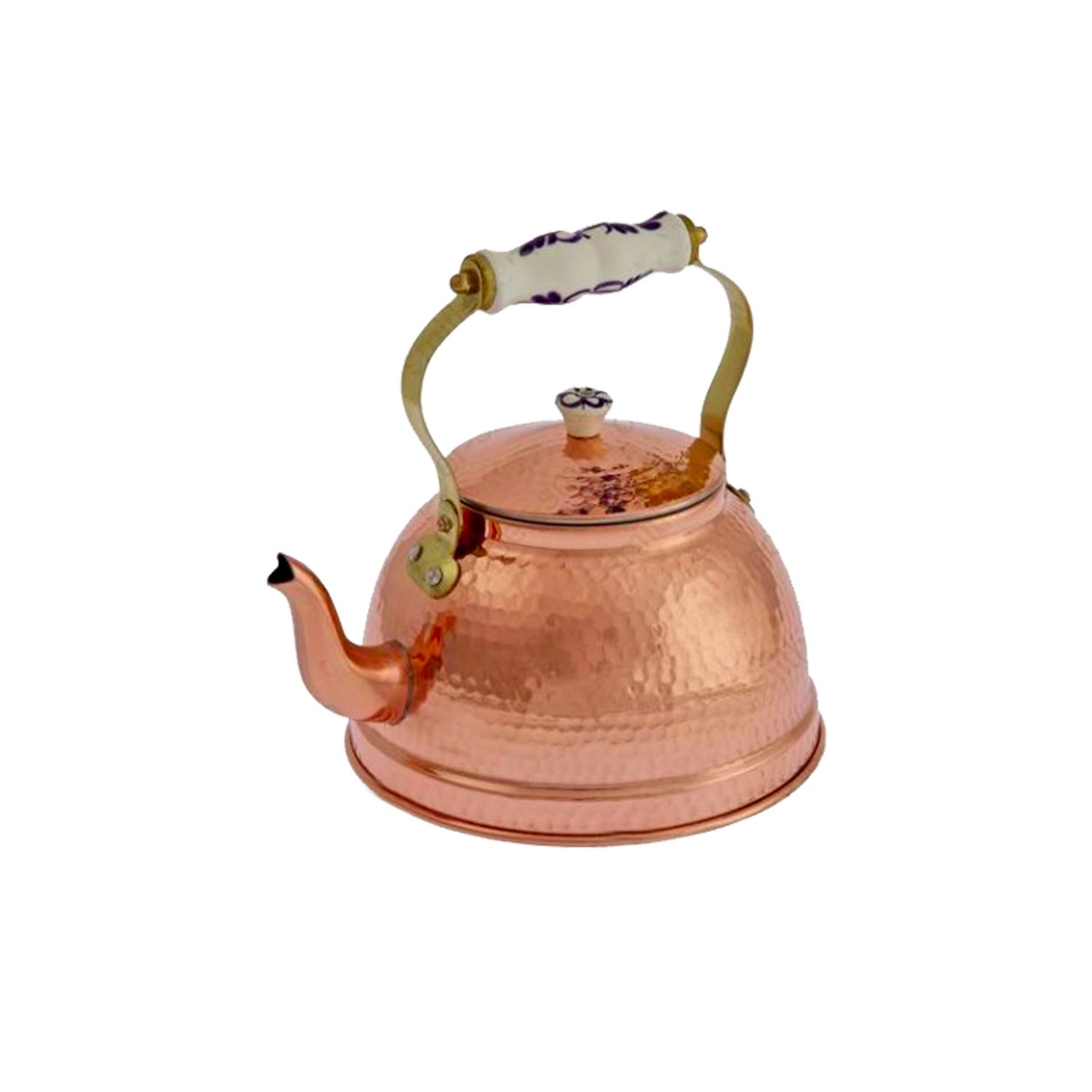 Tetera de cobre, hervidor de cobre - con mango de porcelana, 1,5L