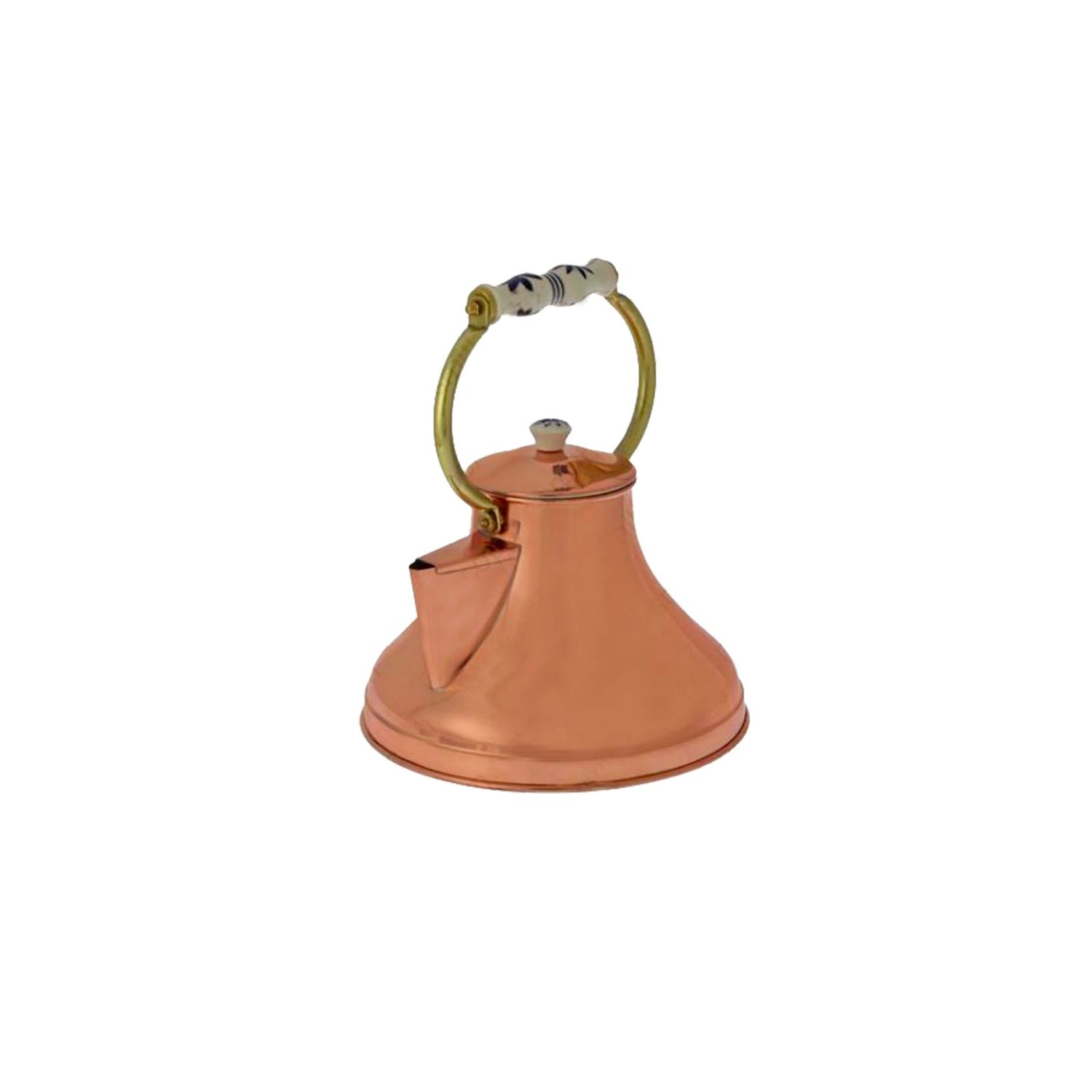 Tetera de cobre, hervidor de cobre - con mango de porcelana, 1,5L