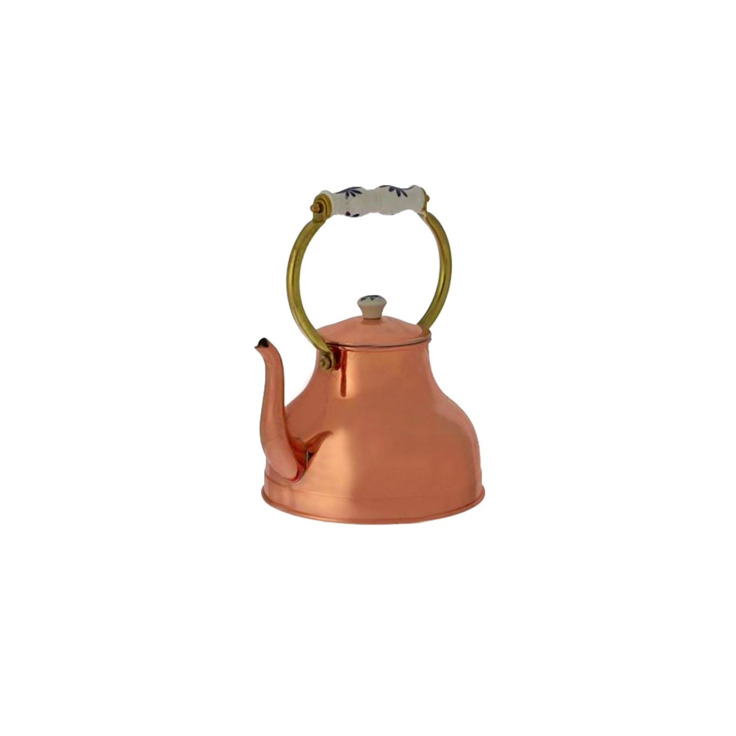 Tetera de cobre, hervidor de cobre - con mango de porcelana, 1,5L