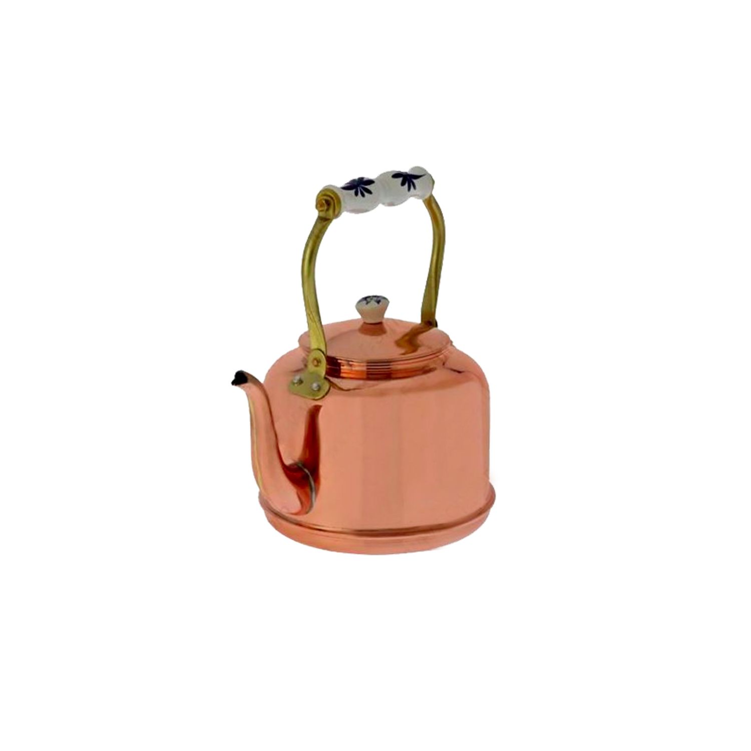 Tetera de cobre, hervidor de cobre - con mango de porcelana, 1,5L