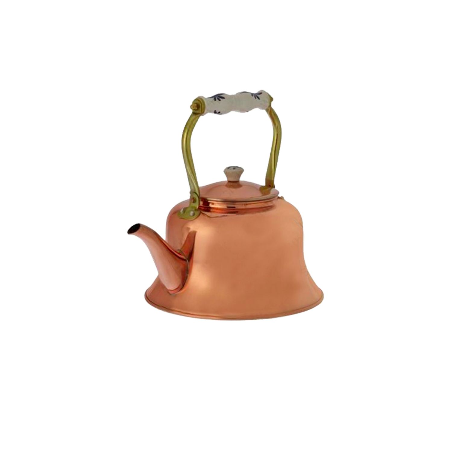 Tetera de cobre, hervidor de cobre - con mango de porcelana, 1,5L