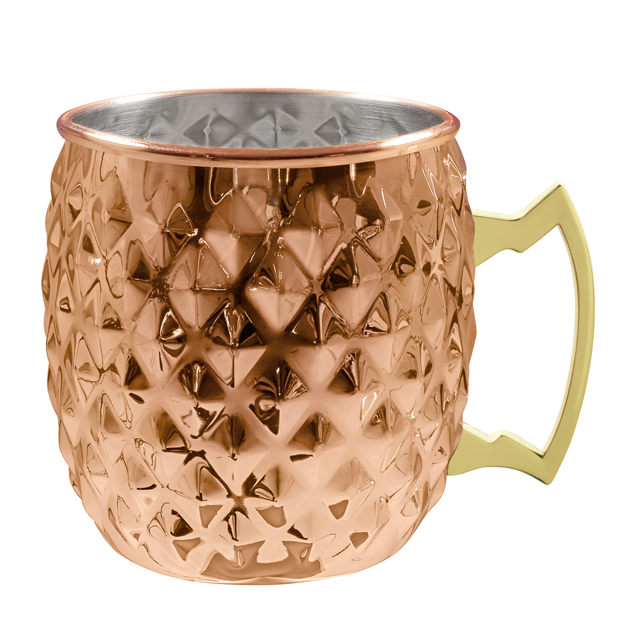 Taza de cobre de moscú de diamantes