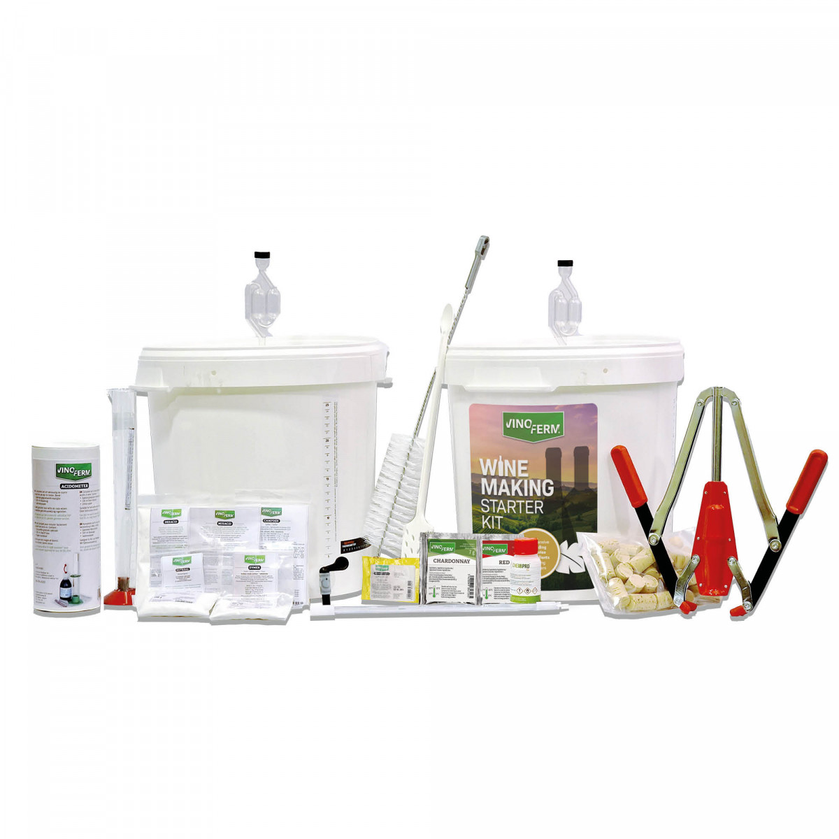 Crea tu propio vino, kit para hacer vino en casa, elaboración de vinos - Kit de inicio MAXI con instrucciones