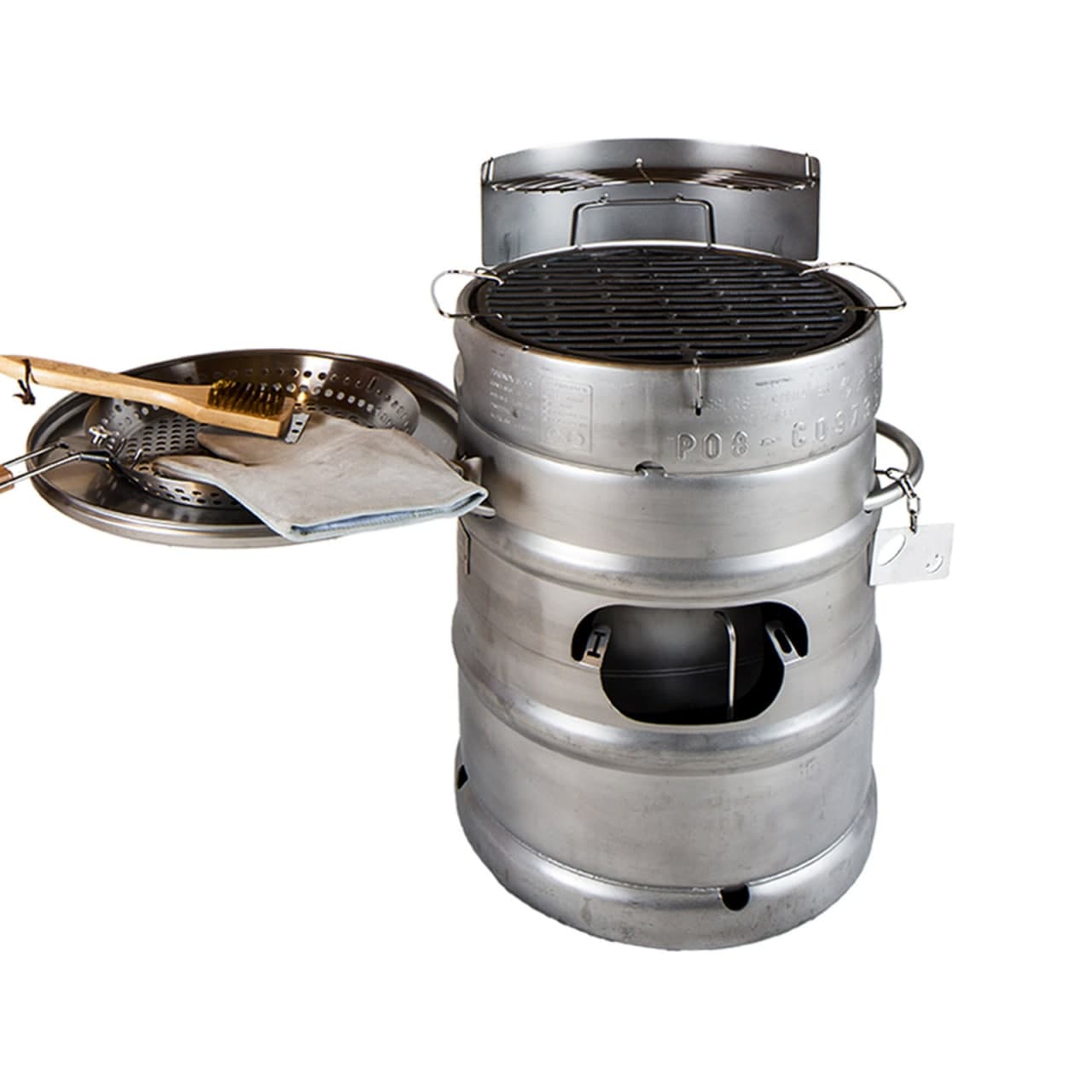 Barbacoa barril - Tipo GF501, La parrilla de hierro fundido (Ø 36 cm)