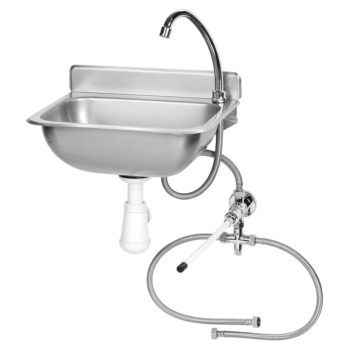 Fregadero, lavamanos, lavamanos industrial, lavamanos acero inoxidable, lavamanos cocina - con mando de rodilla