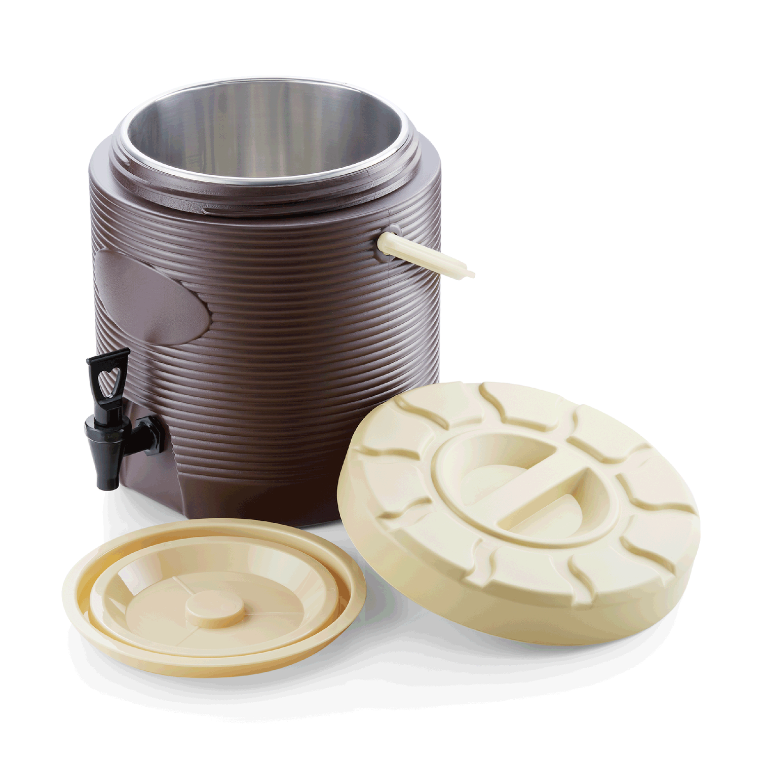 Contenedor isotermo, contenedor isotérmico, contenedor térmico para alimentos - con grifo, marrón, 17L
