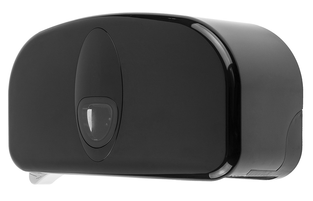 Portarrollos baño, portarrollos papel higiénico, dispensador de papel higiénico - PQB20Duo, para 2 ruedas estándar, plástico, negro