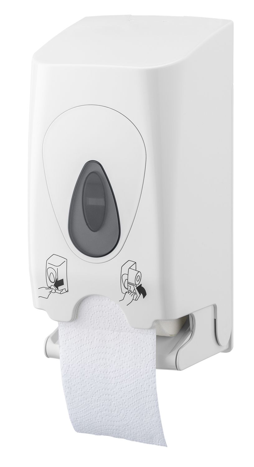 Portarrollos baño, portarrollos papel higiénico, dispensador de papel higiénico - PQDuo, para 2 rollos, plástico