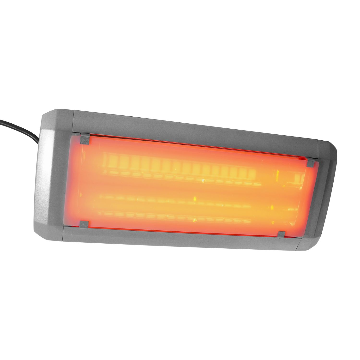 Estufa exterior, radiador infrarrojos, calefactor infrarrojos - Modell HELIOSA 9.1, con tapa de cristal, plata