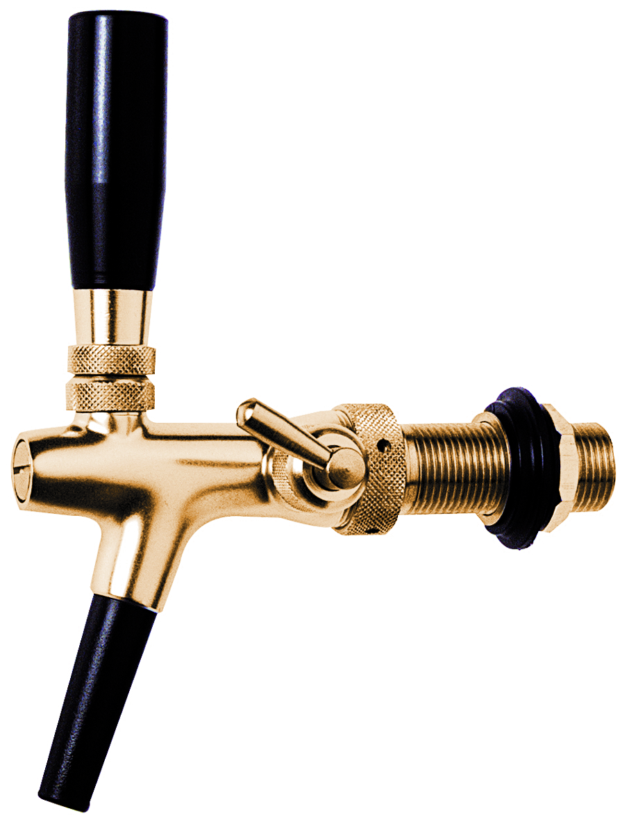 Grifo de cerveza con compensador, autocierre - versión 10 mm, color oro