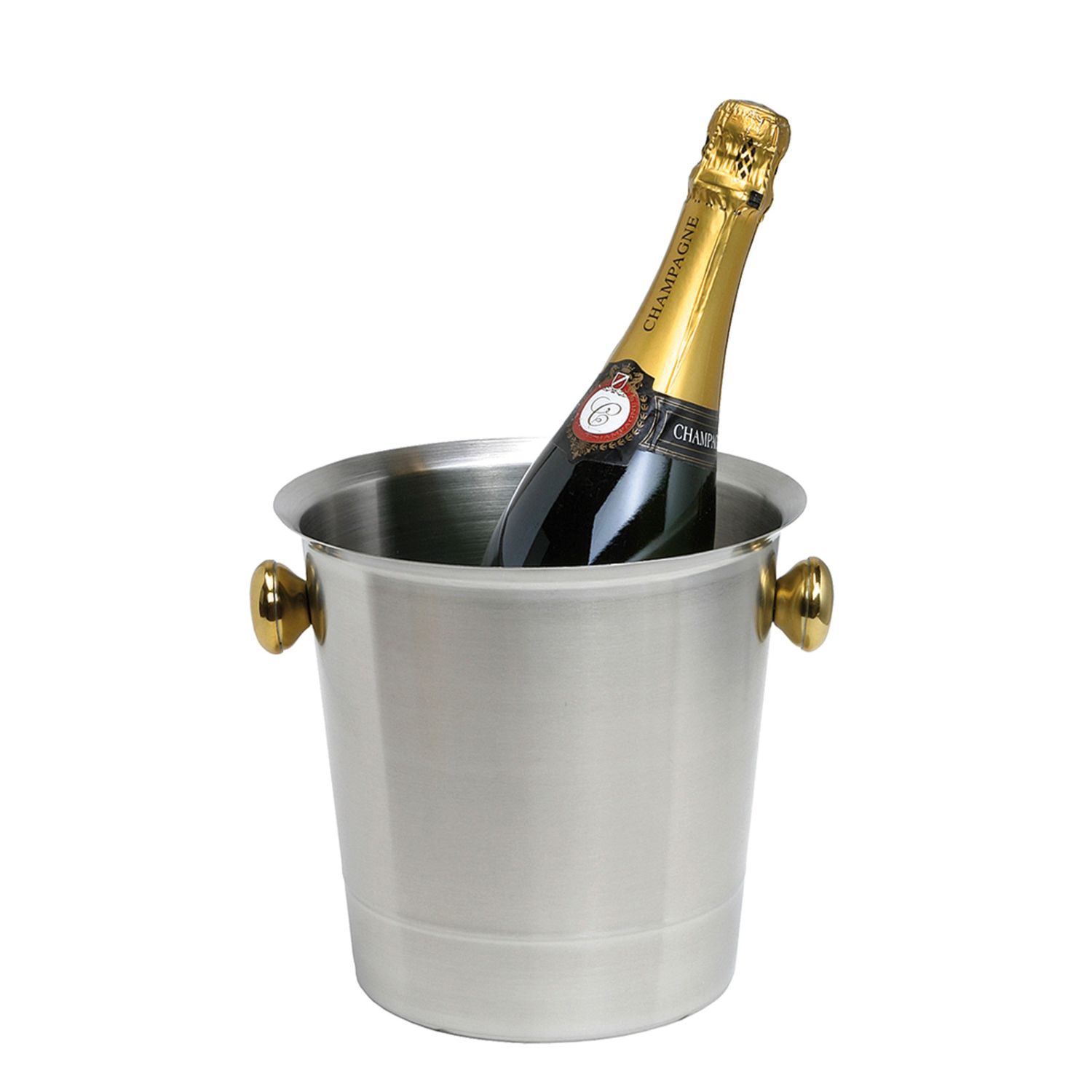 Enfriador para botellas de acero inoxidable, mate con asas de color oro, 5,0 litros