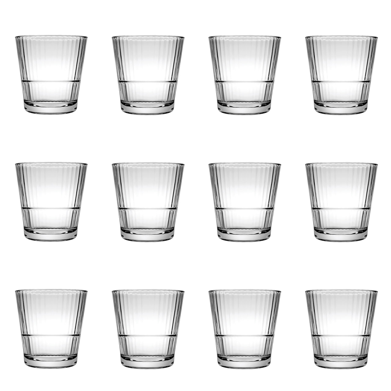 Vasos de coctel, vasos de whisky 12 Set - Grande Sunray, 390 ml