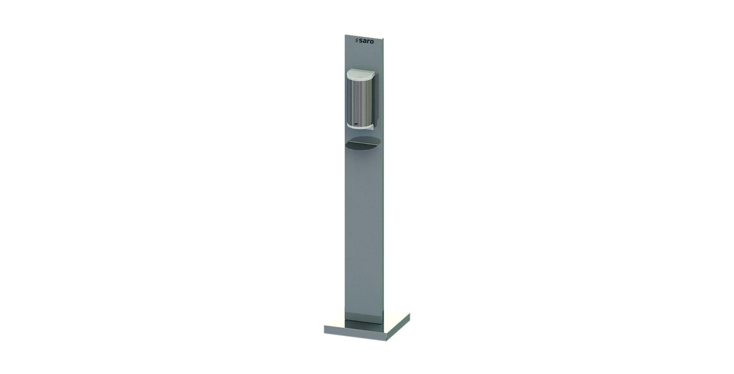 Saro Dispensador de Gel con Soporte - modelo de pie, acero inoxidable