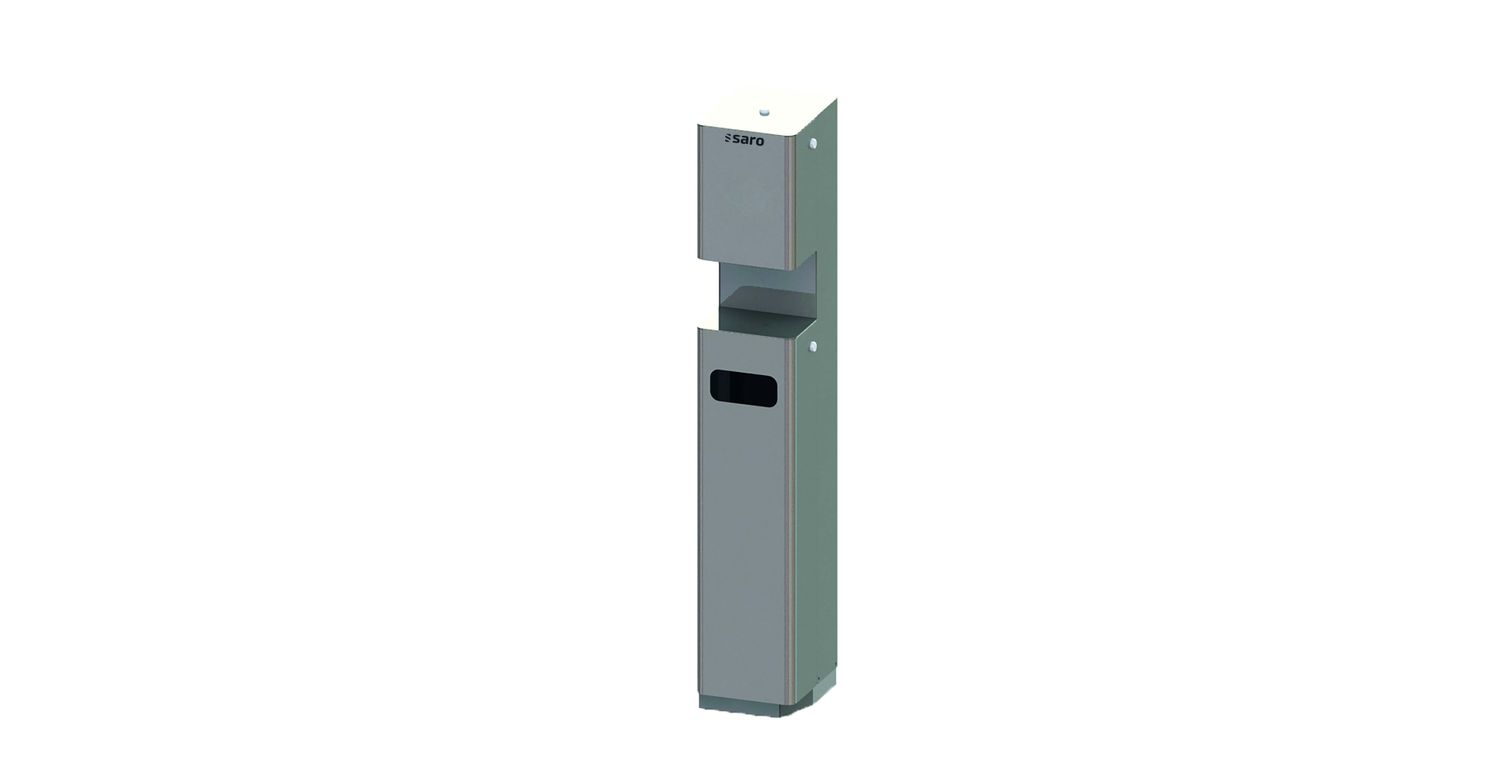 Saro Soporte de desinfección de acero inoxidable con dispensador - modelo móvil