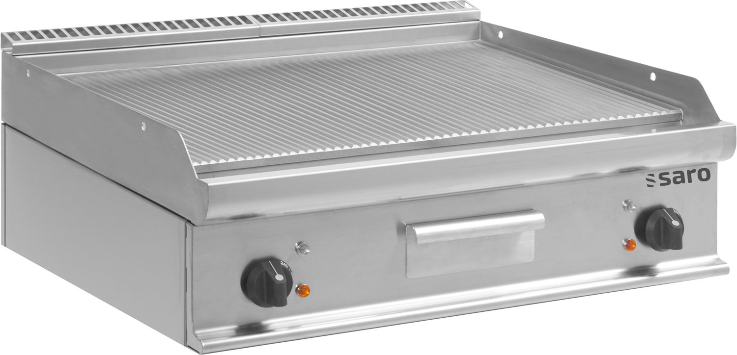 Saro Plancha Eléctrica de Mesa - Modelo E7/KTE2BBR, Profesional, de acero Inoxidable