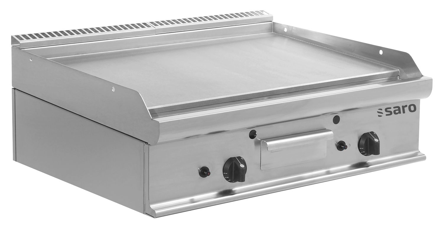 Saro Plancha de gas de Mesa - Modelo E7/KTG2BBL, Profesional, de acero Inoxidable