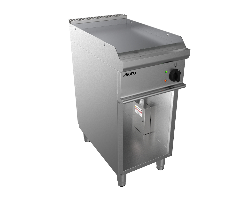 Saro Plancha Eléctrica con base abierta- E7/KTE, Profesional, de acero Inoxidable