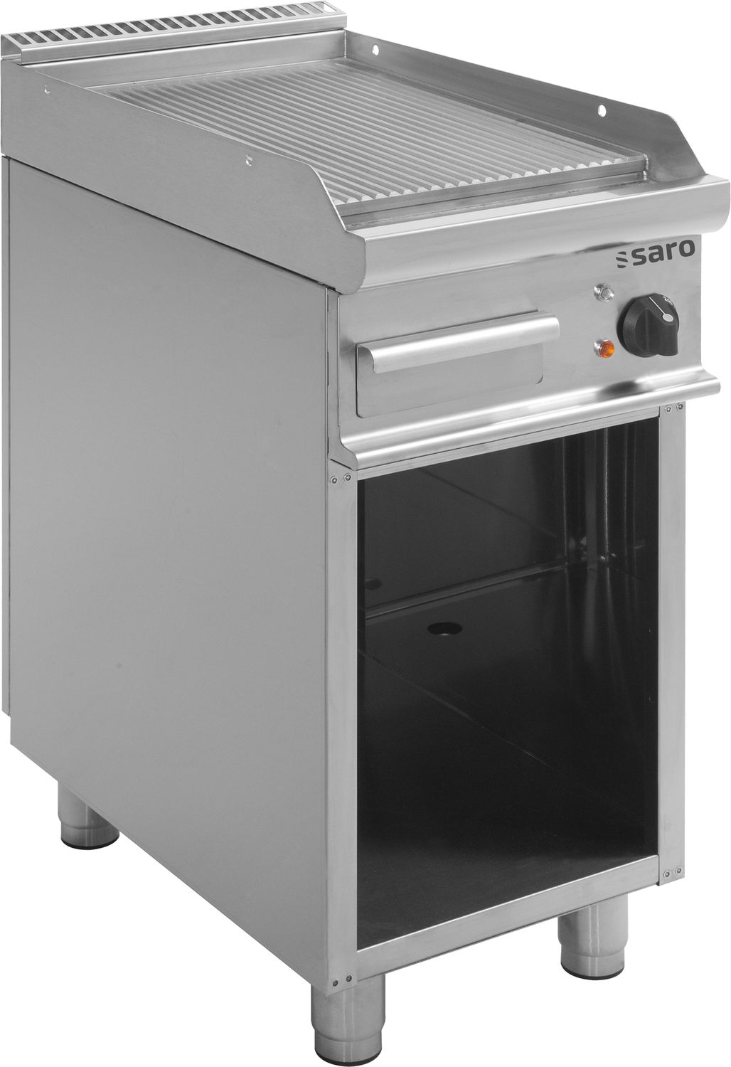 Saro Plancha Eléctrica con base abierta - E7/KTE1BAR, Profesional, de acero Inoxidable