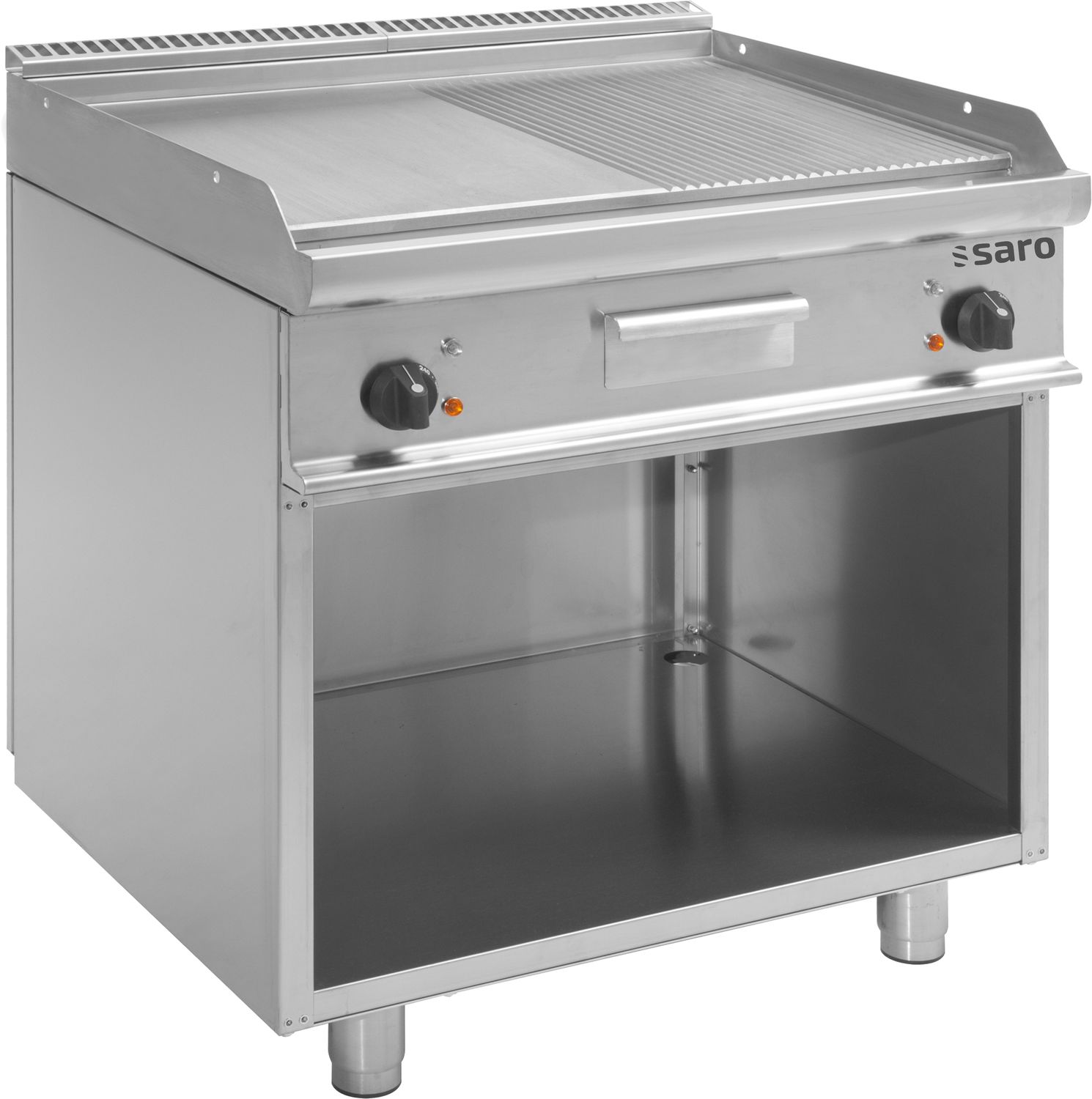 Saro Plancha Eléctrica con base abierta - E7/KTE2BAM, Profesional, de acero Inoxidable