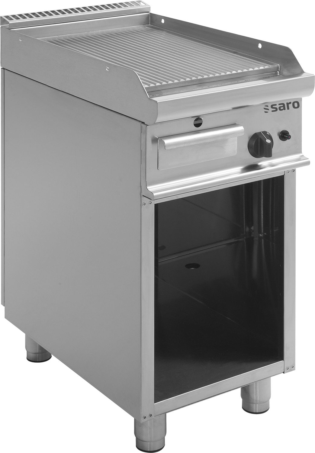 Saro Plancha de gas con base abierta - Modelo E7/KTG1BAR, Profesional, de acero Inoxidable