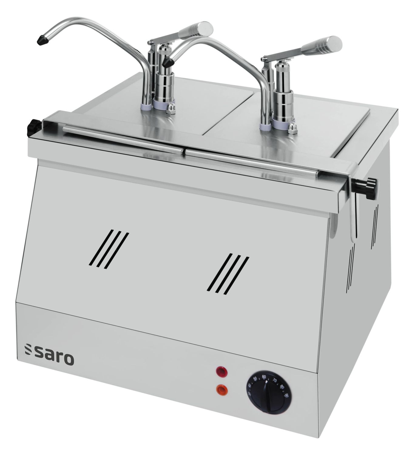 Saro Baño maría industrial 2X1/4 GN 200 con dispensador BM-0214