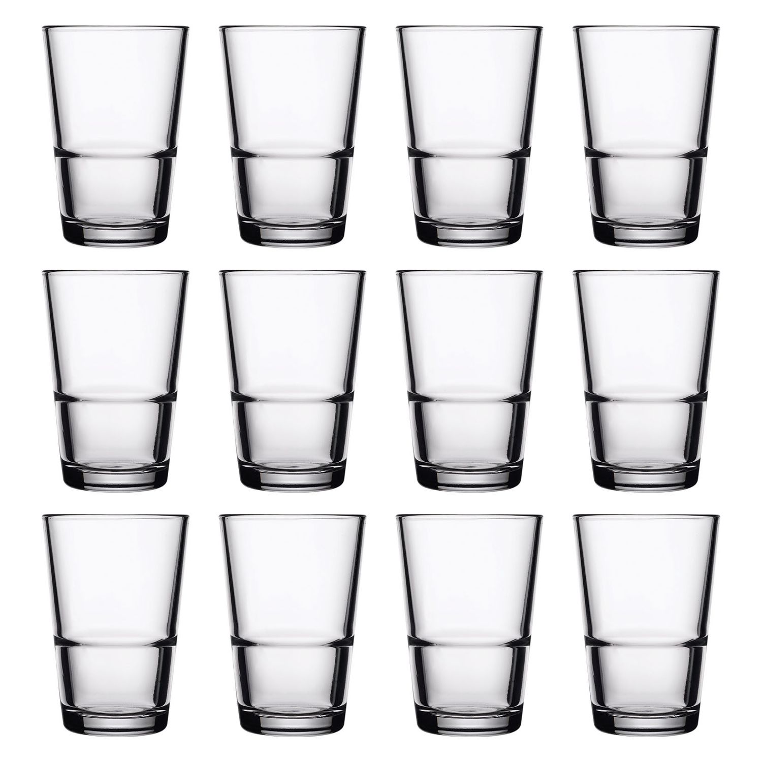 Set de 12 Vasos de agua, Vasos para beber - Grande-S, 190ml